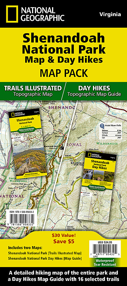 Shenandoah Nat Park Map & Day Hikes Bundle TI01021215B