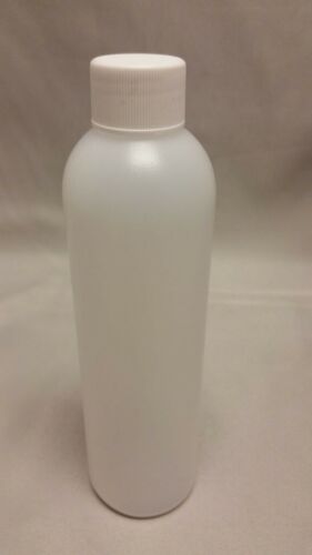 Bullet Round Ultralight HDPE Plastic Storage Bottle w/Lid 8oz Natural