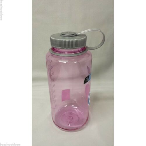 Nalgene Wide Mouth 32oz BPA Free Tritan Water Bottle Clear Cosmo w/Platinum Lid