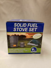 Load image into Gallery viewer, AGS Bleuet Backpacking Aluminum Cookset w/Solid Fuel Stove &amp; 600ml Pot w/Lid
