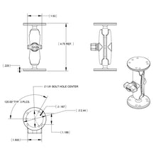 Load image into Gallery viewer, RAM Mount 1&quot; Ball Double Socket Arm w/2 2.5&quot; Round Bases - AMPS Hole Pattern [RAM-B-101U]
