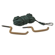 Load image into Gallery viewer, Mossy Oak Utility Rope 20&#39; Camo Cord w/Clips &amp; Screw-In Bow / Gun Hangers
