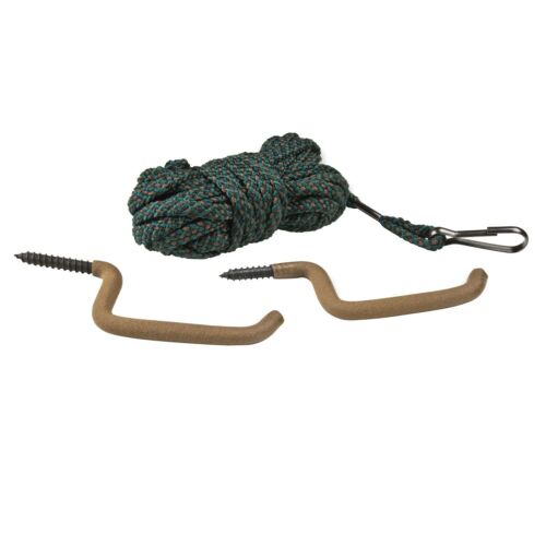 Mossy Oak Utility Rope 20' Camo Cord w/Clips & Screw-In Bow / Gun Hangers