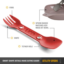 Load image into Gallery viewer, UCO Utility Spork Fork-Spoon-Knife Combo 7&#39;&#39; Utensil Scarlet Red F-SP-UT-BULK
