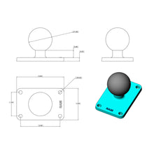 Load image into Gallery viewer, RAM Mount 2&quot; x 3&quot; Rectangle Base w/1.5&quot; Ball [RAM-202U-23]
