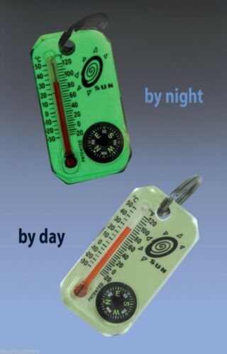 Sun LumaGage Thermometer Compass Zipper-Pull Temperature 802-L