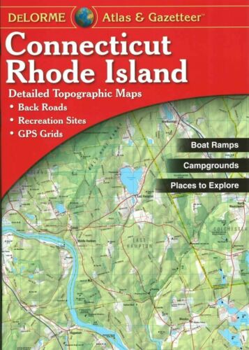 Delorme Rhode Island RI / CT Atlas & Gazetteer Map Newest Edition Topo/Road Maps