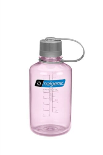 Nalgene Narrow Mouth 16oz Loop Top Water Bottle Cosmo Pink w/Silver Lid BPA Free