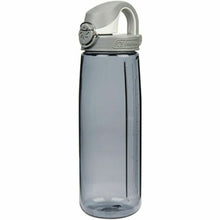 Load image into Gallery viewer, Nalgene On The Fly 24oz Water Bottle Clear Gray w/Gray OTF Cap - BPA Free
