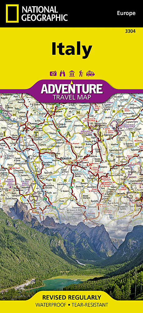 National Geographic Adventure Map Country of Italy Europe AD00003304