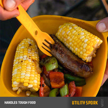 Load image into Gallery viewer, UCO Utility Spork Fork-Spoon-Knife Combo 7&#39;&#39; Utensil Ember Orange F-SP-UT-BULK
