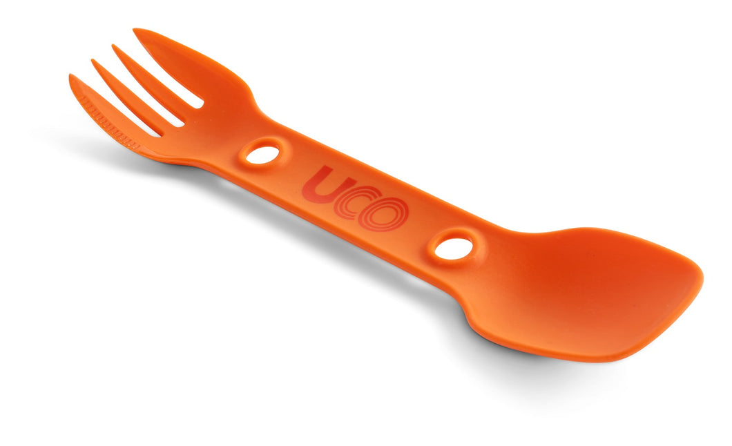 UCO Utility Spork Fork-Spoon-Knife Combo 7'' Utensil Ember Orange F-SP-UT-BULK