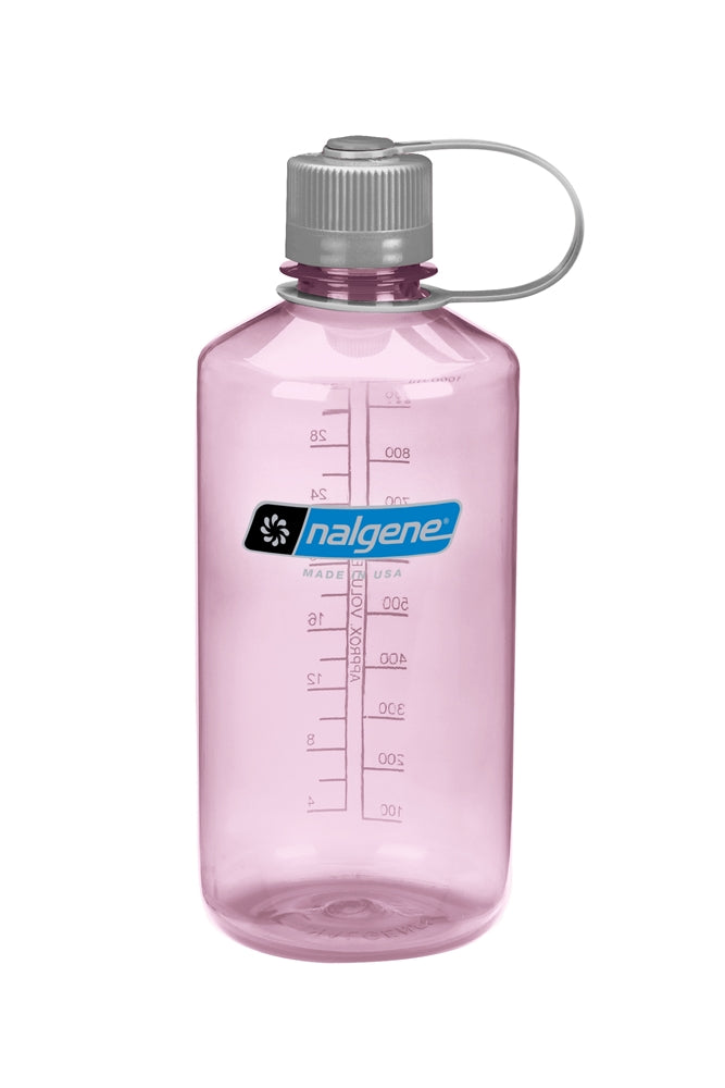Nalgene Narrow Mouth 32oz Loop Top Water Bottle Cosmo Pink w/Silver Lid BPA Free