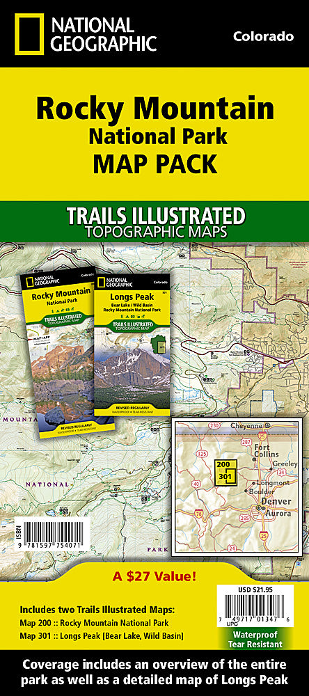 National Geographic Colo Rocky Mountain NP Map Bundle TI01020585B
