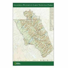 Load image into Gallery viewer, National Geographic Glacier &amp; Waterton Lakes NP Wall Map 24&quot; x 36&quot; Tubed
