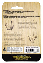 Load image into Gallery viewer, UCO Survival Fire Striker Ferro Rod Multi-Tool Red w/Lanyard MT-FS-SVKIT
