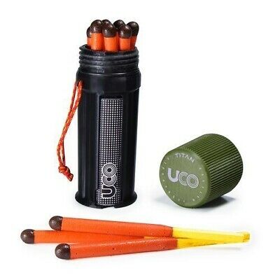 UCO Titan Stormproof Match Kit w/12 Windproof Matches/Waterproof Case 3 Stikers