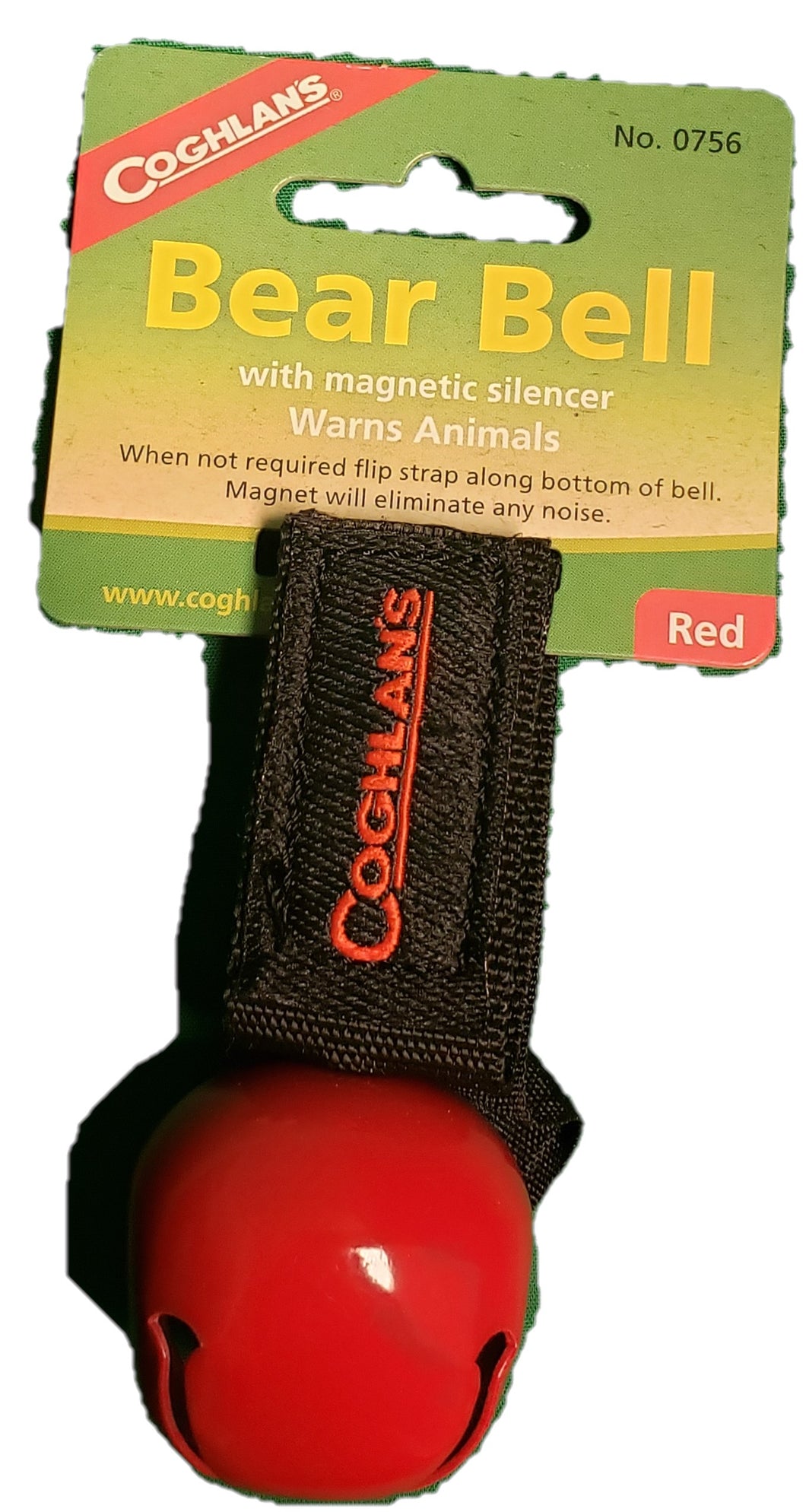Coghlan's Bear Bell Red w/Magnetic Silencer/Hook & Loop Strap Coghlans 0756