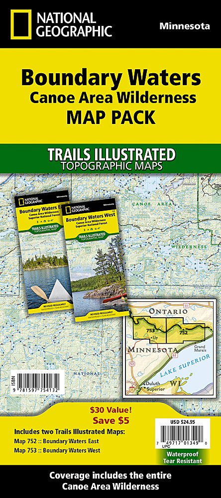 National Geographic MN Boundary Waters Map Bundle TI01020591B