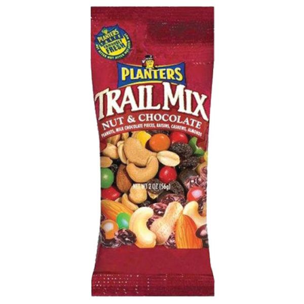 Planters Trail Mix Nut & Milk Chocolate-Roasted Nuts/Raisins 2oz Bags