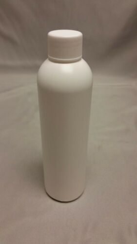Bullet Round Ultralight HDPE Plastic Storage Bottle w/Lid 8oz White