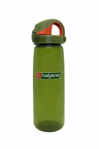 Nalgene On The Fly 24oz Water Bottle Clear Juniper w/Grn/Orange OTF Cap-BPA Free