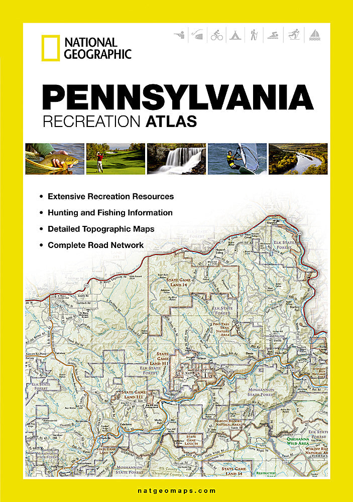 National Geographic Pennsylvania Recreation Atlas Road Map Topo Maps ST01020731