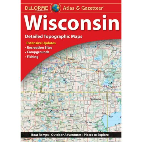 Delorme Wisconsin WI Atlas & Gazetteer Map Newest Edition Topo / Road Maps