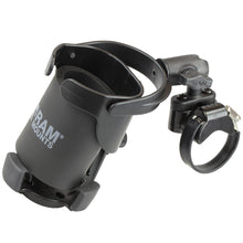 Load image into Gallery viewer, RAM Mount Level Cup XL Low Profile Mount w/Large Strap Clamp Base [RAP-B-417-200-1-231Z-2NUBU]
