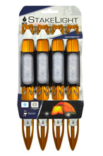 Load image into Gallery viewer, UCO StakeLight 17-Lumen LED Lighted Tent/Tarp Stakes 4-Pack Gold Color ML-SL4PK
