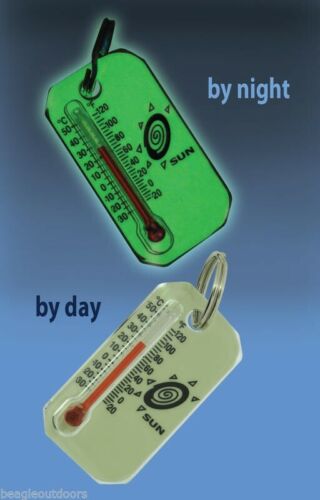 Sun LumaZip Nite & Day, Zipper Pull, Glow-In-The-Dark Thermometer 402L