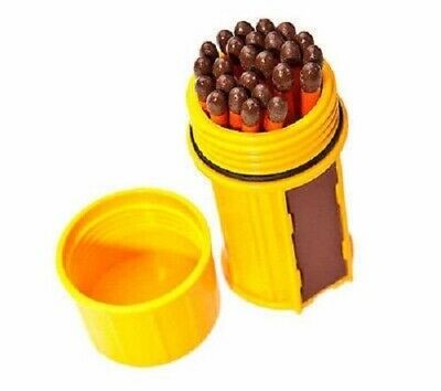 UCO Stormproof Match Kit Yellow Matchbox w/25 Waterproof Long Burn Matches/Case
