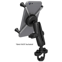 Load image into Gallery viewer, RAM Mount Handlebar Rail Mount w/Zinc Coated U-Bolt Base  Universal X-Grip Large Phone/Phablet Cradle [RAM-B-149Z-UN10U]
