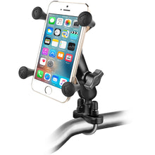 Load image into Gallery viewer, RAM Mount Handlebar Rail Mount w/Zinc Coated U-Bolt Base and Universal X-Grip Cell/iPhone Cradle [RAM-B-149Z-UN7U]

