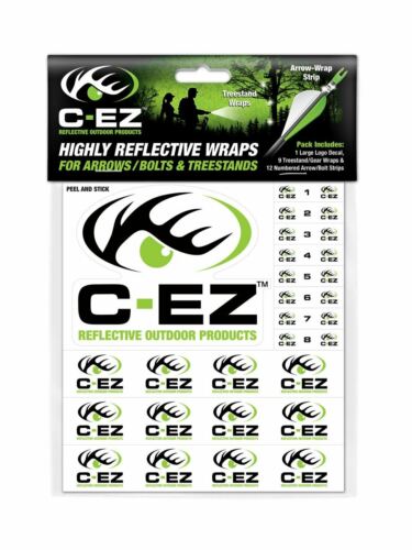 C-EZ Highly Reflective Numbered Wraps 1-Window 12-Arrow 9-Treestand Black/Green