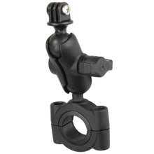 Load image into Gallery viewer, RAM Mount RAM Torque 1 1/8&quot; - 1 1/2&quot; Diameter Handlebar/Rail Base with B Size 1&quot; Ball, Short Arm and GoPro/Action Camera Mount [RAM-B-408-112-15-A-GOP1U]
