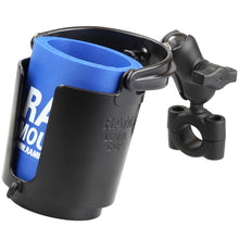 Load image into Gallery viewer, RAM Mount RAM Torque 3/4&quot; - 1&quot; Diameter Handlebar/Rail Base with 1&quot; Ball, SHORT Arm and Level Cup [RAM-B-408-75-1-A-132U]
