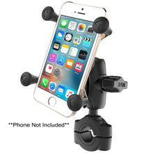 Load image into Gallery viewer, RAM Mount RAM Torque 3/4&quot; - 1&quot; Diameter Handlebar/Rail Base with 1&quot; Ball, Short Arm and X-Grip for Phones [RAM-B-408-75-1-A-UN7U]
