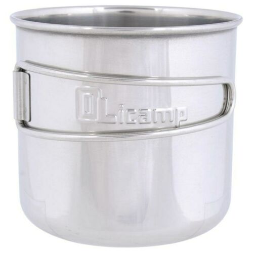 Olicamp Space Saver Cup Stainless Steel Travel Mug 16 fl oz w/Fold Flat Handles