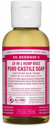 Dr Bronner's / Bronners 18-In-1 Hemp Rose Scent Pure-Castile Soap 2 oz Organic