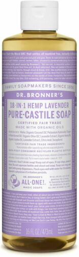 Dr Bronner's / Bronners 18-In-1 Hemp Lavender Pure-Castile Soap 16 oz Organic