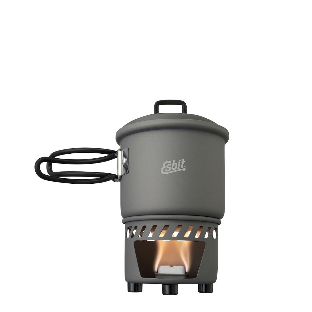 Esbit Solid Fuel Stove Trekking Cookset Windscreen & 585ml Pot w/Lid E-CS585HA