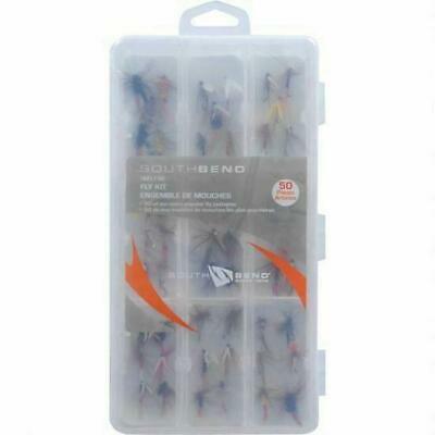South Bend Fishing 50-Piece Fly Assortment w/Box - 50 Best Selling Flies SBFLY50