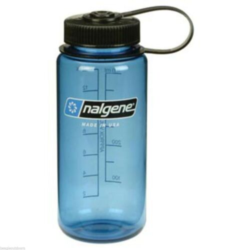 Nalgene Wide Mouth 16oz BPA Free Tritan Water Bottle Slate Blue w/Black Lid