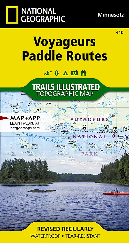 National Geographic Trails Illustrated MN Voyageurs Paddling Routes Topo Map TI00000410