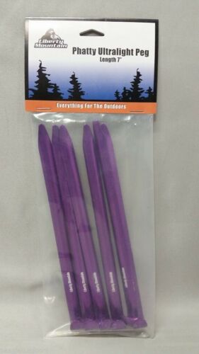 Liberty Mountain Phatty Aluminum Peg Purple Stakes 6-Pack for Tents Tarps