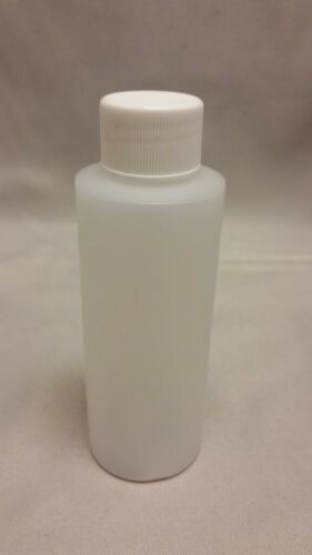 Cylinder Round Ultralight HDPE Plastic Storage Bottle w/Lid 4oz Natural