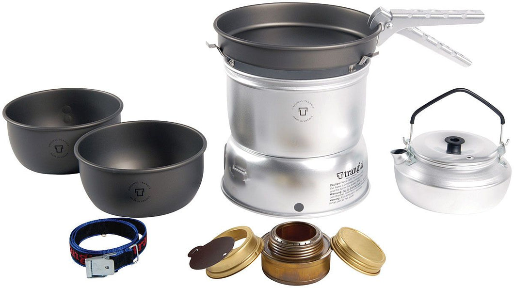 Trangia Alcohol Stove 27-8 UL/HA Cook Set w/Kettle, Hard Anodized Pots & Fry Pan