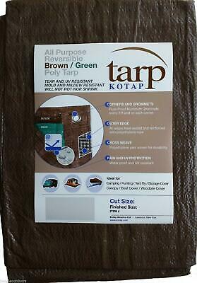 Kotap 10' X 12' Reversible Brown/Green Waterproof Poly Tarp UV Resistant