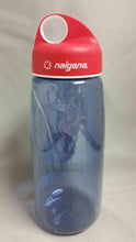 Load image into Gallery viewer, Nalgene N-Gen 53mm Wide Mouth 24oz Tritan Water Bottle Clear Blue w/Red Loop Lid
